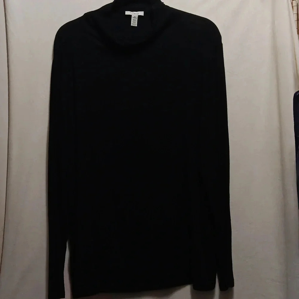 Womens XXL Mock Neck Lightweight Thin Long Line Black Daily Ritual Pullover Top